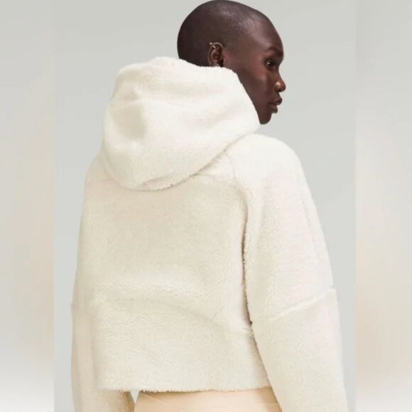 LULULEMON Scuba Oversized Half-Zip FLEECE Hoodie S/M White Opal - Picture 2 of 5